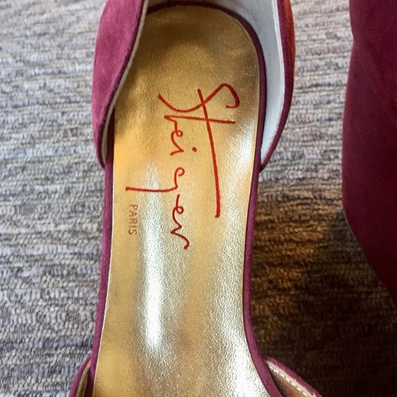 WALTER STEIGER Tilly Suede Platform Wedges Plum - Picture 5 of 8